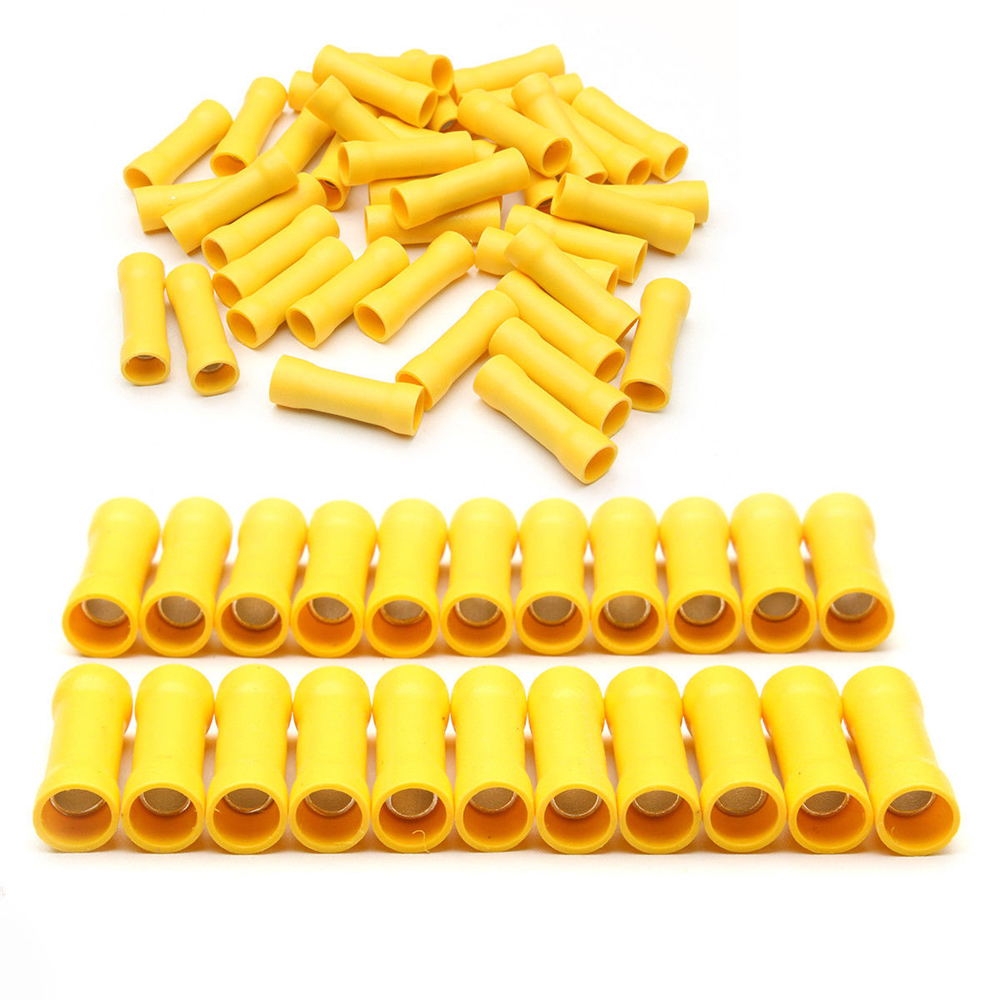 XP AUDIO XBCV1210Y 500 pcs 12 - 10 Gauge AWG Yellow insulated crimp terminals connectors Butt Connectors