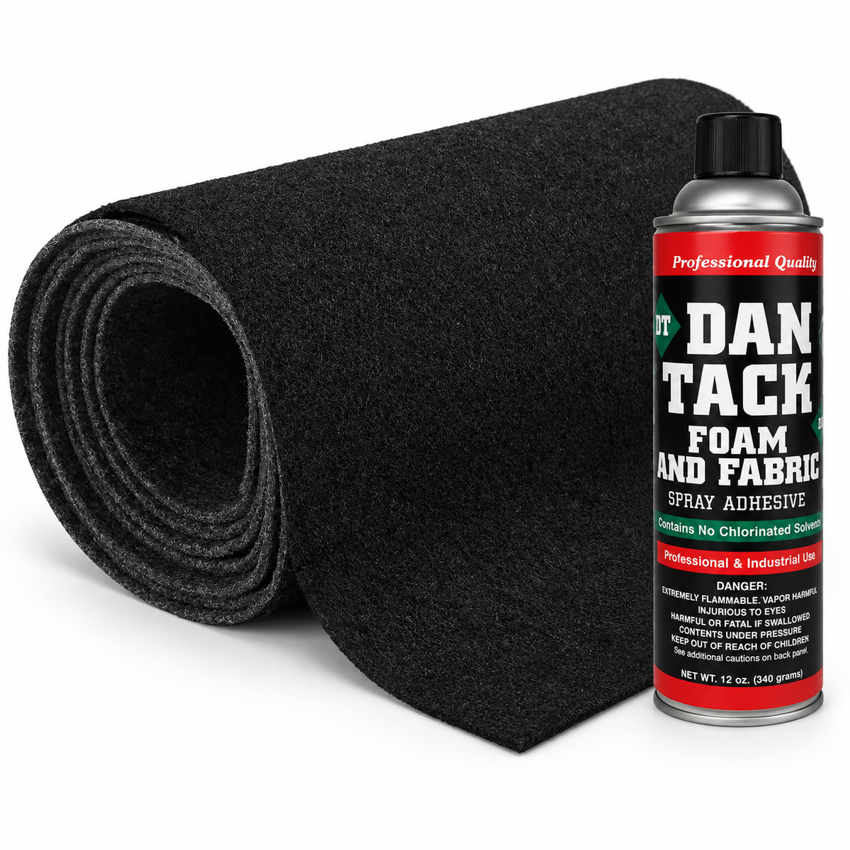 Absolute C20BK 20' X 4' Black Carpet Speaker RV Boat Marine Truck + Spray Glue Adhesive