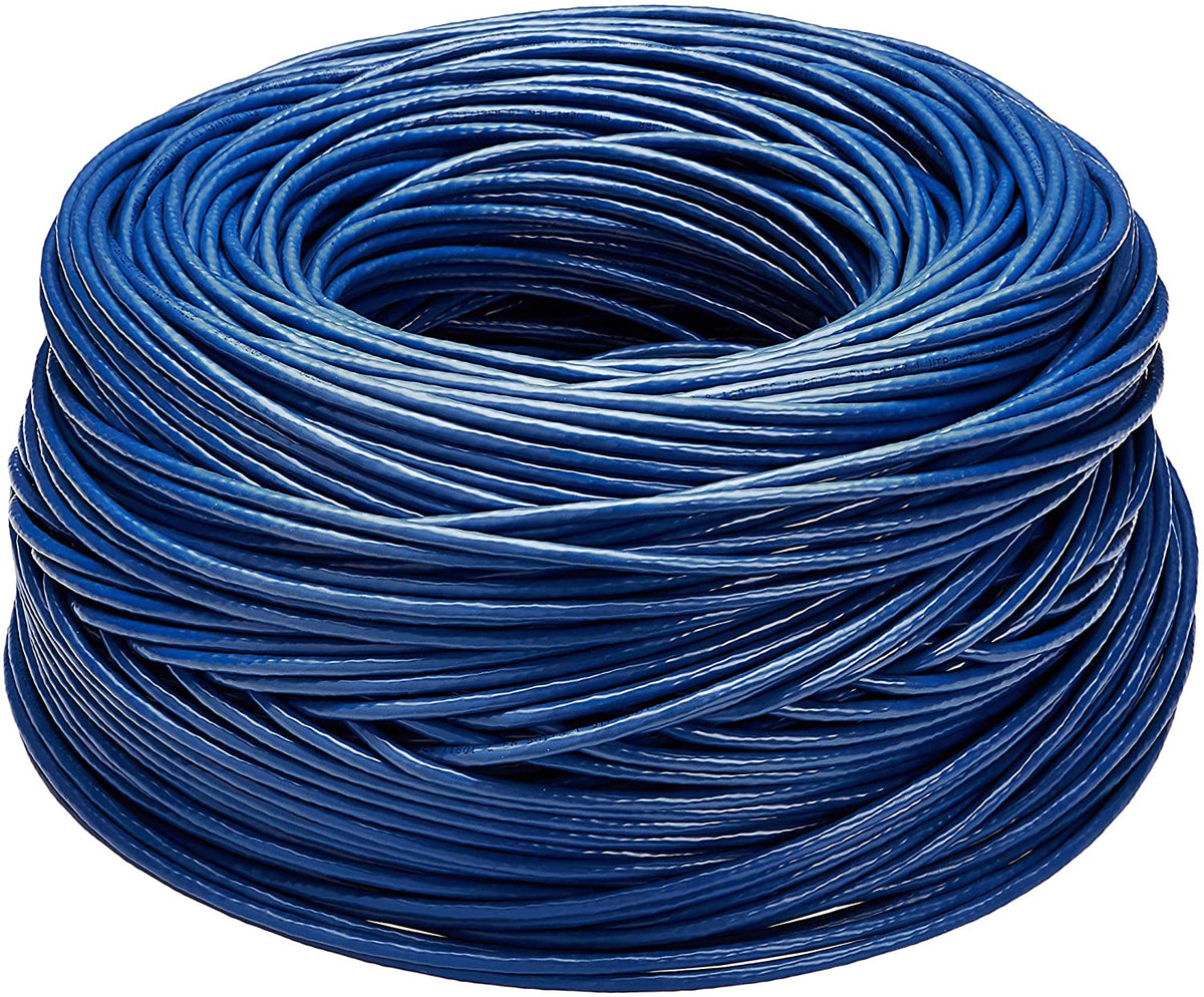 Absolute 1000' Cat6 Ethernet Blue Bulk Network Cable 23AWG 600Mhz UL Bare Solid Copper Wire UTP 1000' Blue