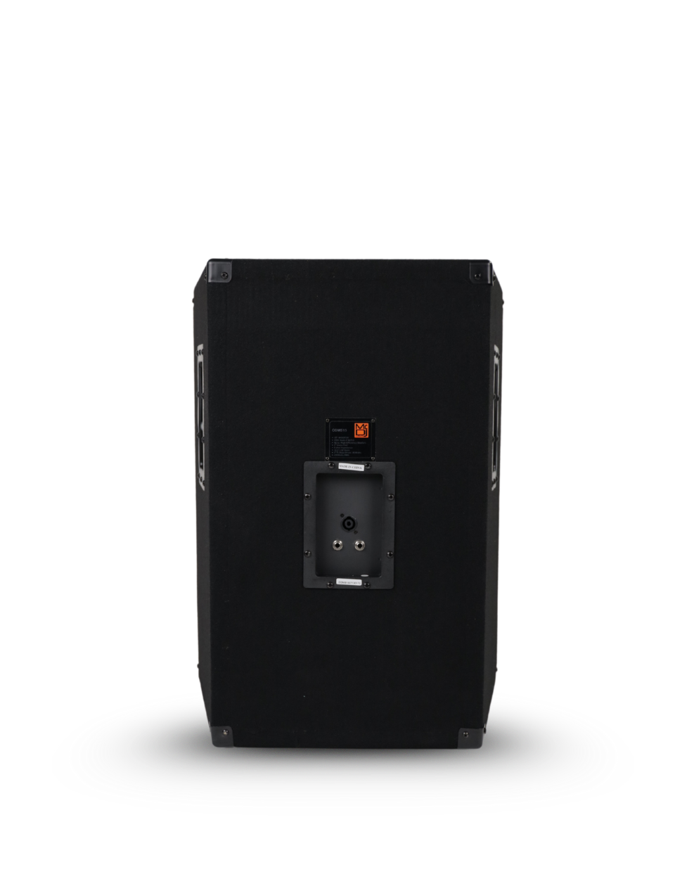 Black speaker on a white background