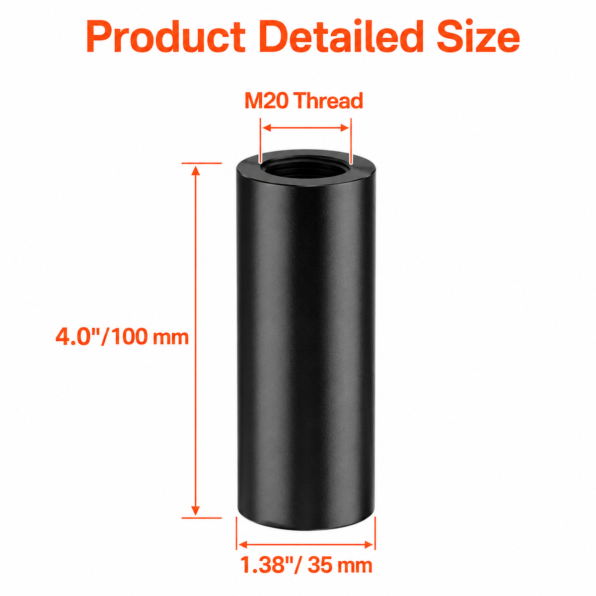 MR DJ SS20 4" Extended 35mm Speaker Pole Extension Heavy-Duty Steel Speaker Pole Extender