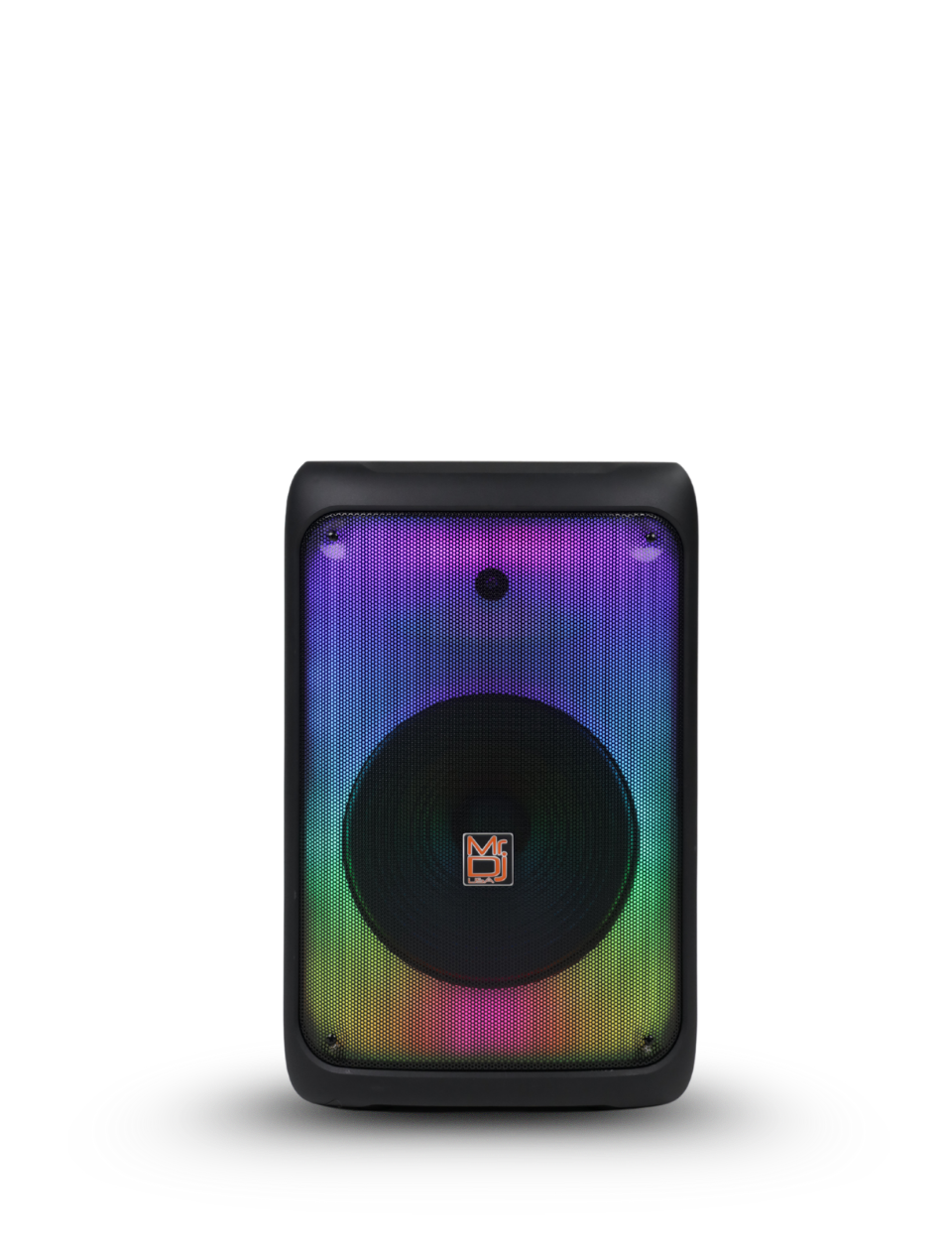 MR DJ CUBE12 12" Rechargeable Portable Karaoke Speaker with Party Flame Lights Microphone TWS USB FM Radio