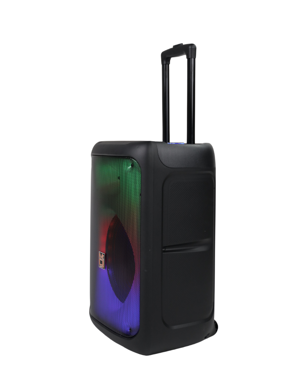 MR DJ CUBE12 12" Rechargeable Portable Karaoke Speaker with Party Flame Lights Microphone TWS USB FM Radio