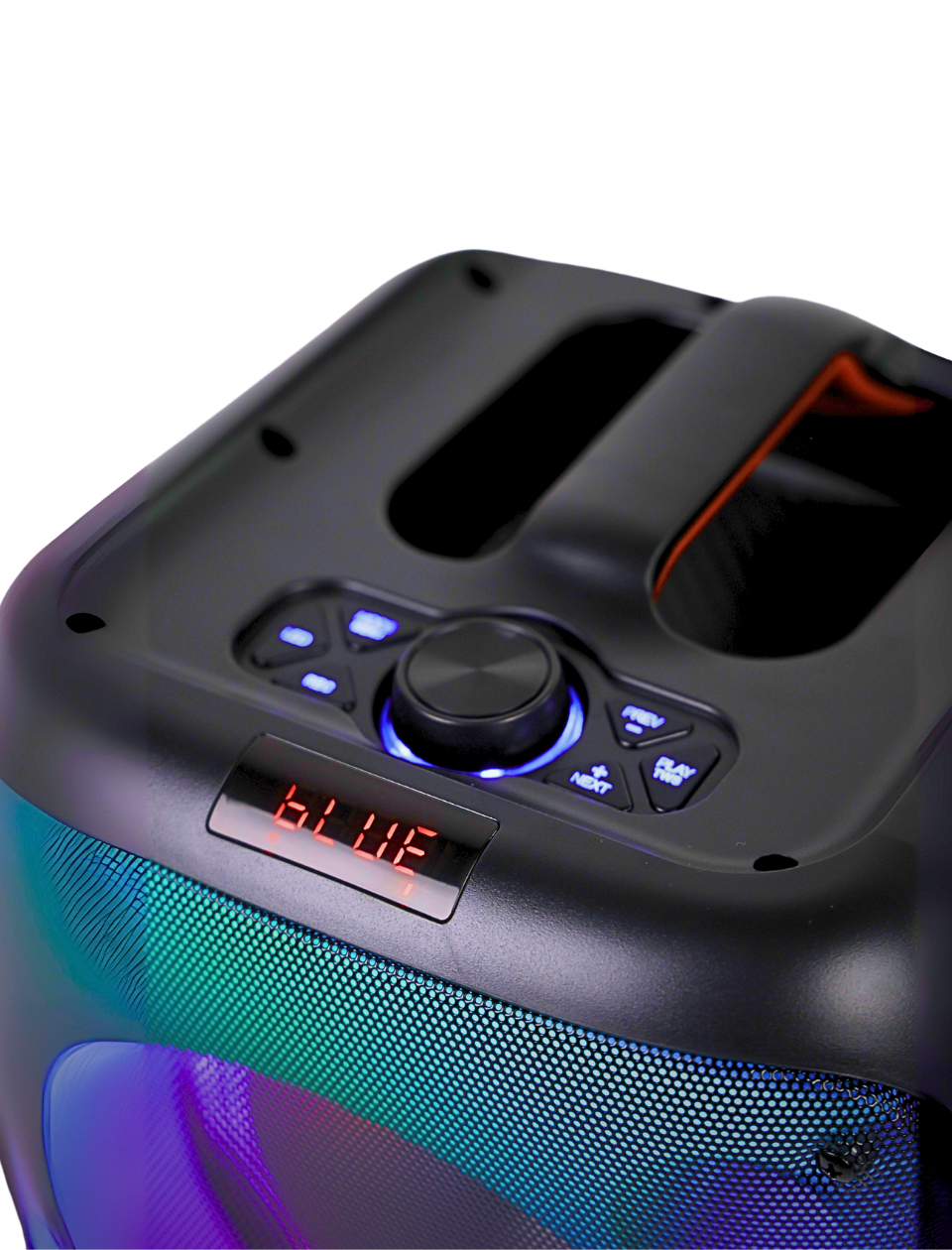 MR DJ CUBE8 8" Rechargeable Portable Karaoke Speaker with Party Flame Lights Microphone TWS USB FM Radio