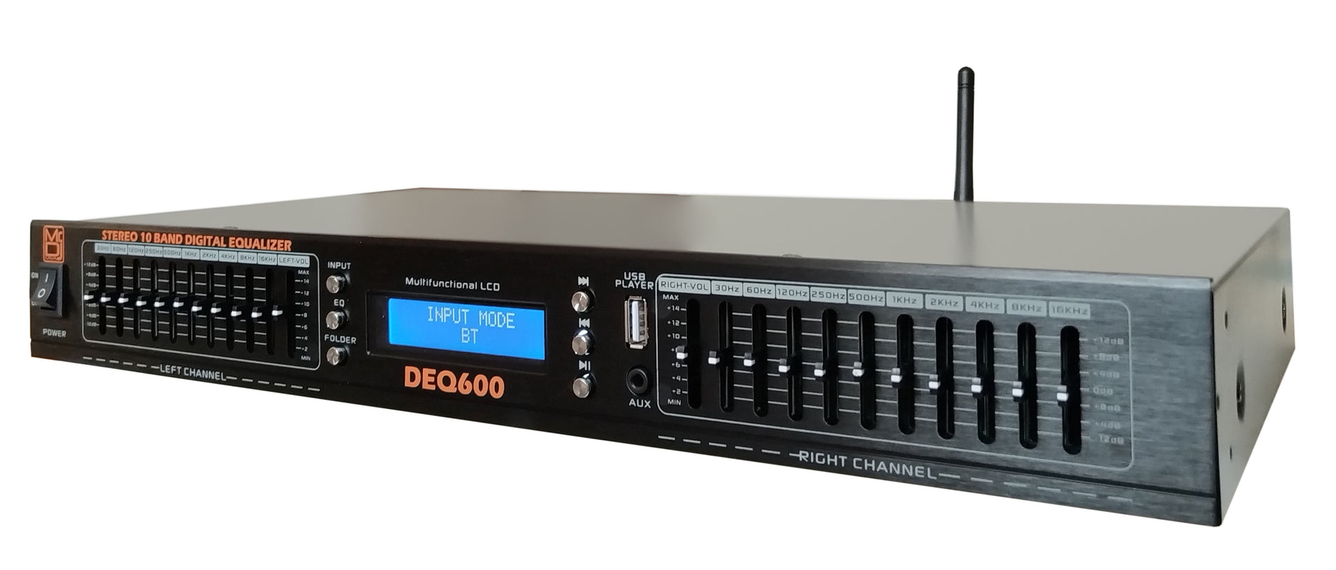 MR DJ DEQ600 PRO PA DJ 22 Band Stereo EQ Bluetooth USB AUX Input