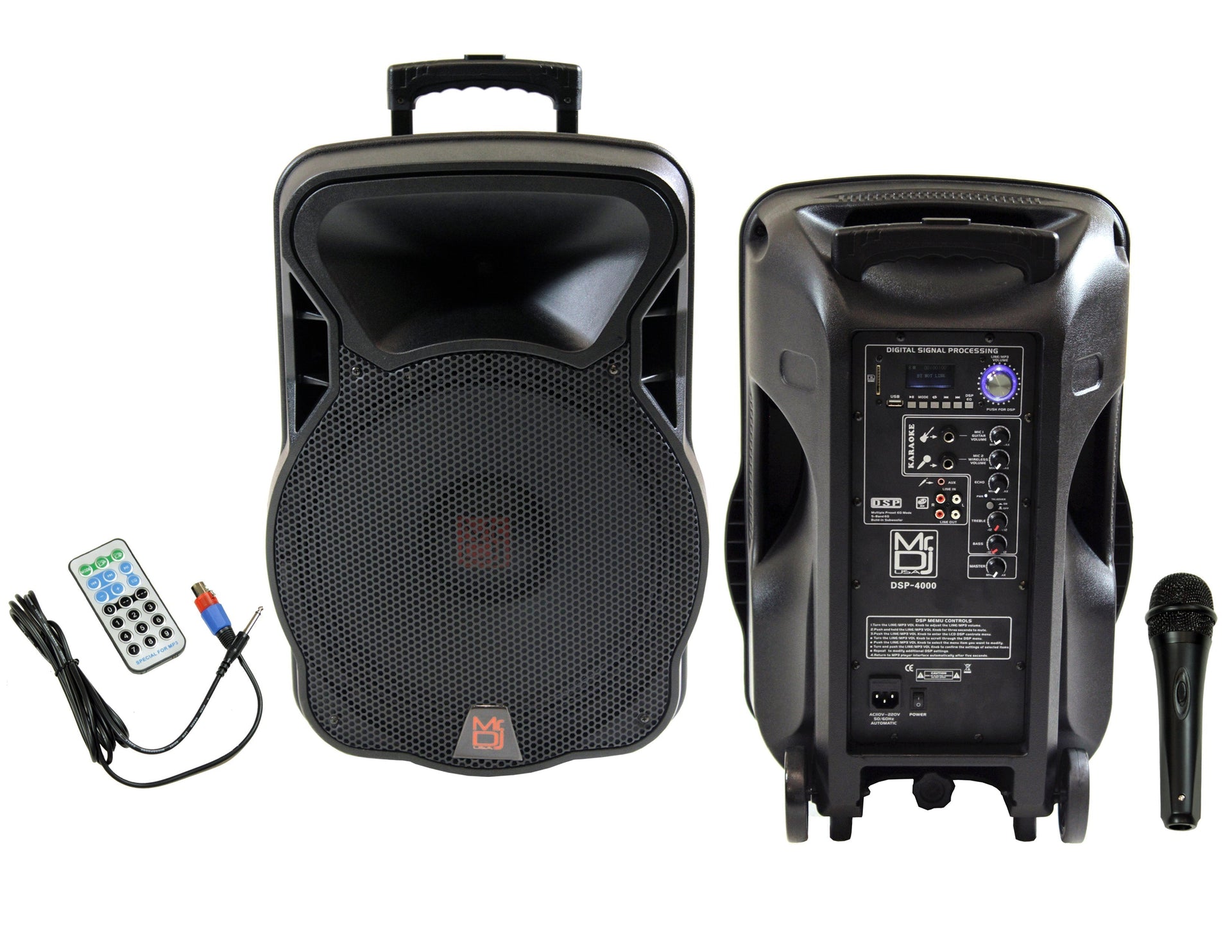 MR DJ DSP4000 PRO 4000W Bluetooth DSP FM Radio USB Portable PA DJ KARAOKE