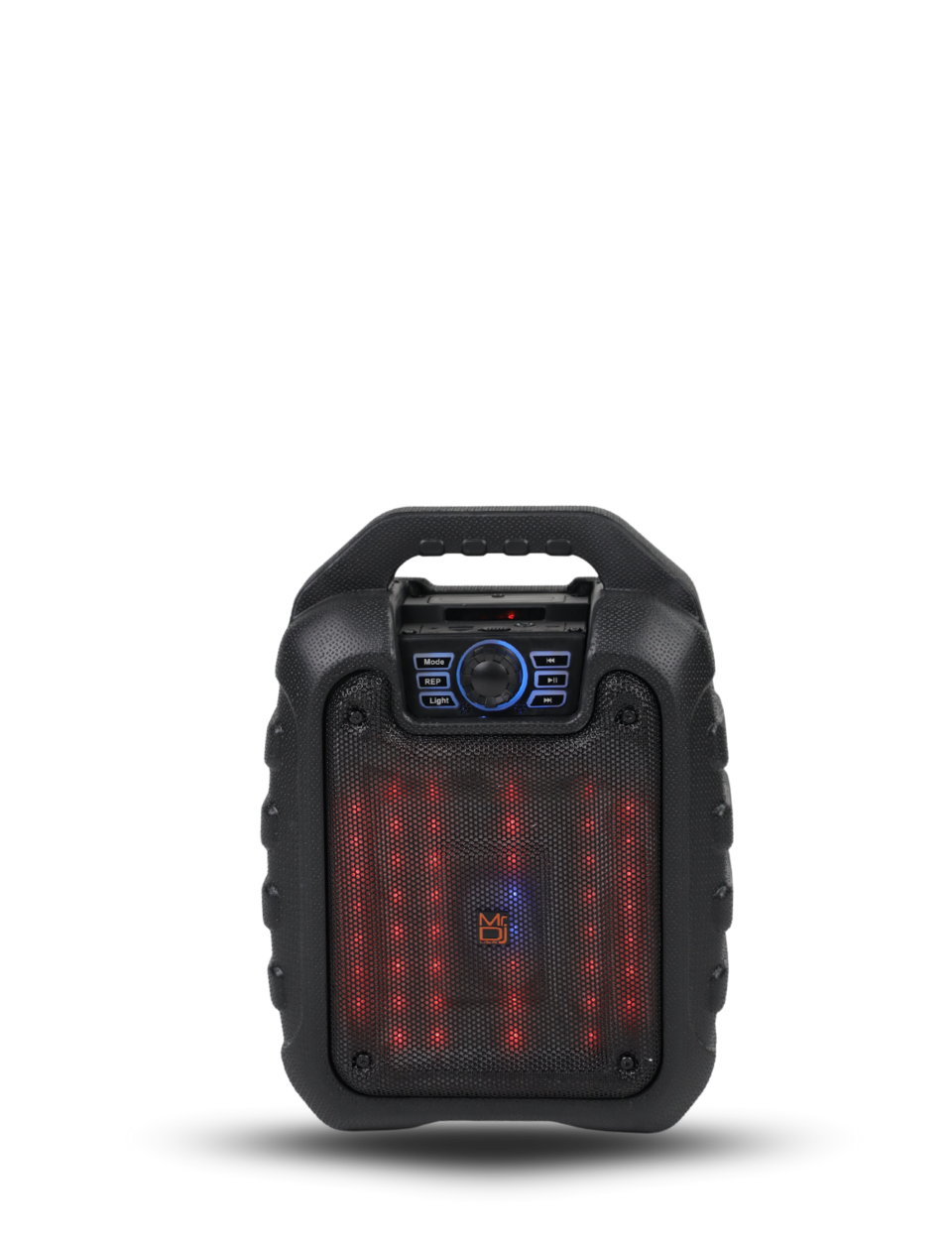 MR DJ DISCO 5.25" Portable Bluetooth Speaker Karaoke Sound Activated Lights, Battery Powered, FM Radio, USB/Micro SD Card, & LED Party Light