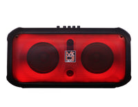 MR DJ FIRE-FLAME Double 6.5" Rechargeable Portable Karaoke Speaker with Party Flame Lights Microphone TWS FM Radio