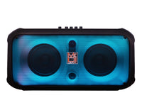 MR DJ FIRE-FLAME Double 6.5" Rechargeable Portable Karaoke Speaker with Party  Lights Microphone TWS USB FM Radio