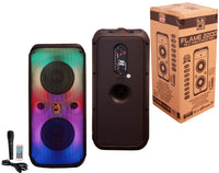 MR DJ FLAME2200 6.5" X 2 Rechargeable Portable Bluetooth Karaoke Speaker with Party Flame Lights Microphone TWS  FM Radio