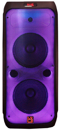 MR DJ FLAME4200 Karaoke Speaker with illuminated speakers, perfect for parties and events, includes Bluetooth and microphone.