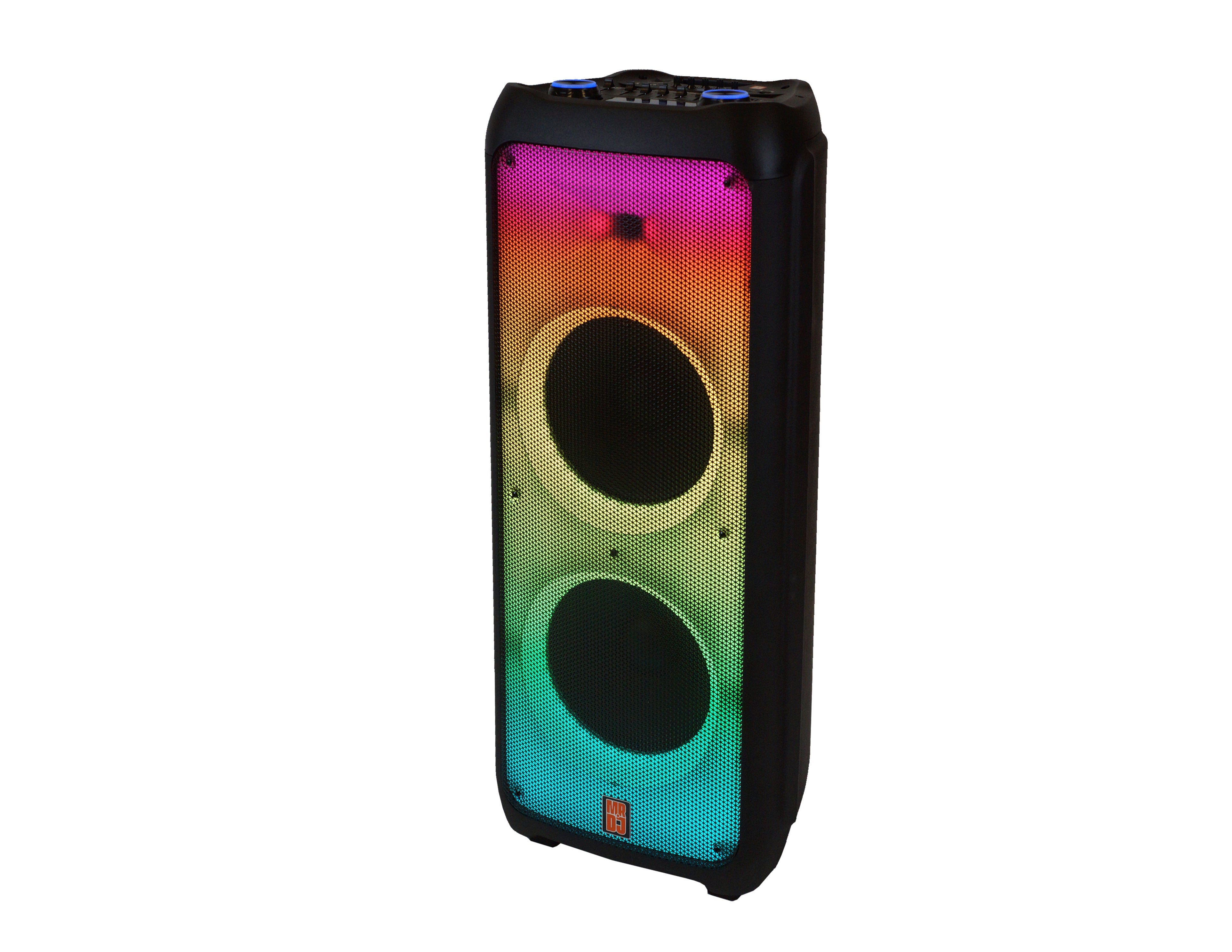 MR DJ FLAME5500LED+ 5500W Dual 12” Bluetooth Rechargeable Party Speaker Flame LED Lights Wireless Mic TWS Portable DJ PA System