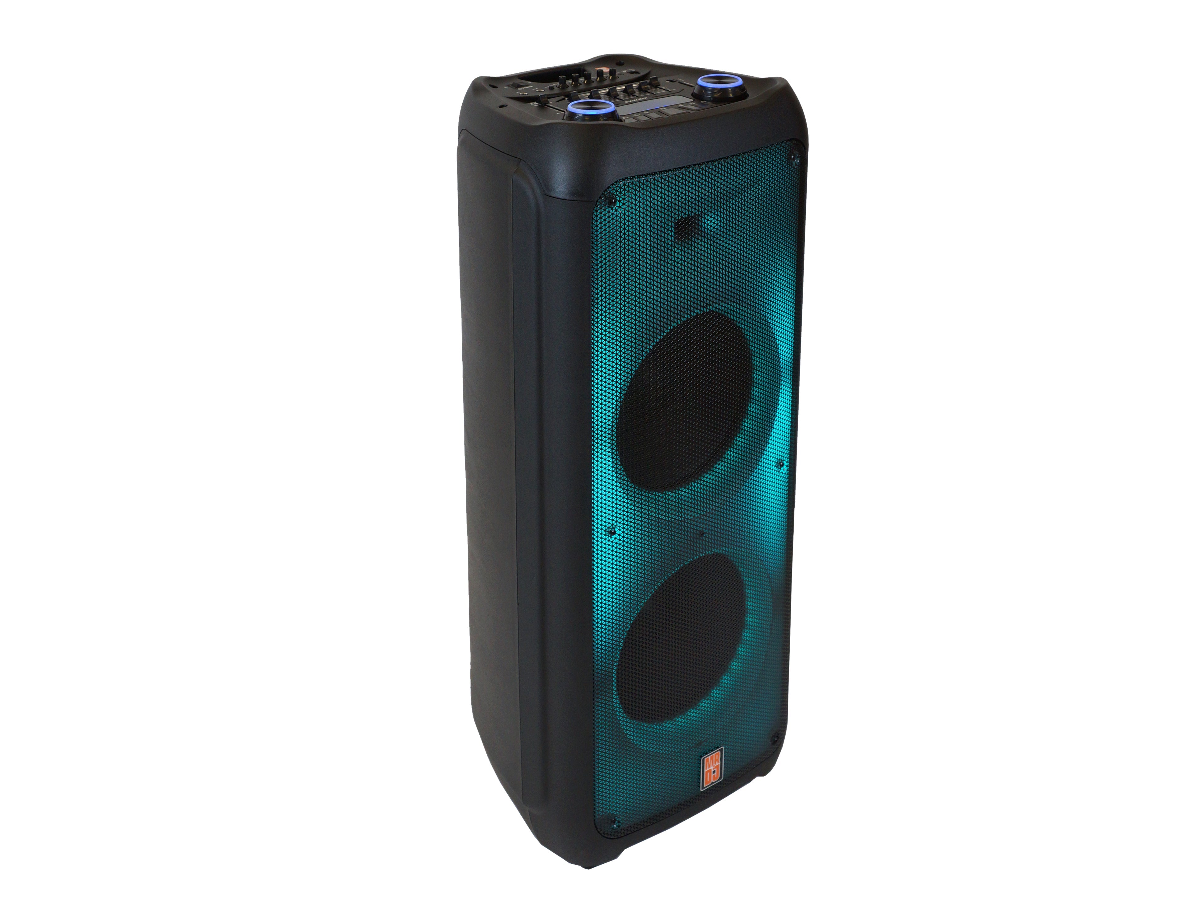 MR DJ FLAME5500LED+ 5500W Dual 12” Bluetooth Rechargeable Party Speaker Flame LED Lights 2 Wireless Mic TWS Portable DJ PA System