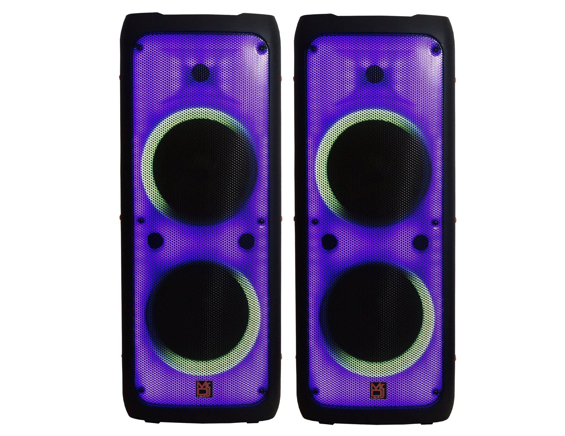 2 MR DJ FLAME5500LED Professional Portable Dual 12" 3-Way Full-Range Powered/Active DJ PA Multipurpose Live Sound Bluetooth Loudspeaker