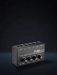 MR DJ Microamp HA400 HA400 Microamp ultra-compact 4-channel stereo headphone amplifier with adjustable level controls.