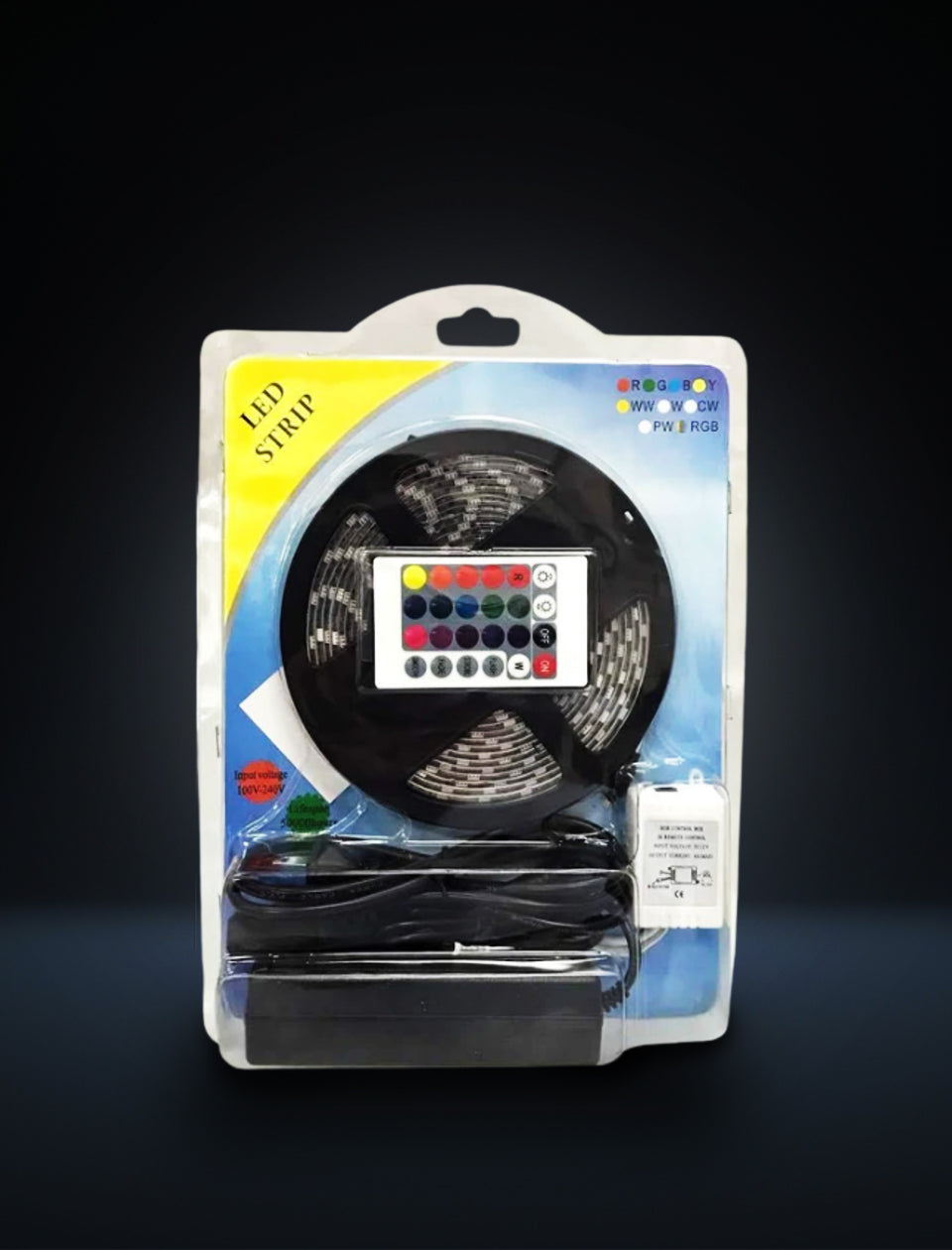 MR DJ LED STRIP RGB Color LED Ribbon Kit with Power Plug Remote