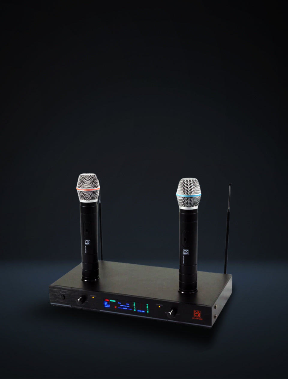 MR DJ MICVHF6000 Rechargeable Wireless Dual Handheld design Microphone System