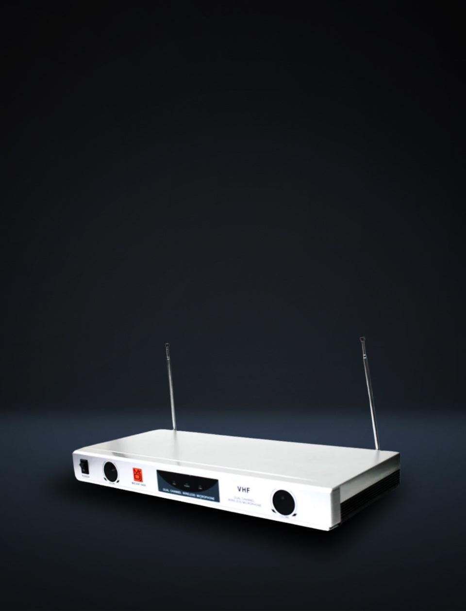 MR DJ MICVHF5400 2 Channel Professional PA/DJ/KTV/Karaoke VHF Lapel Bodypack Wireless Microphone System with Digital Receiver