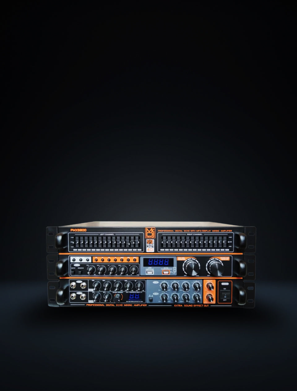 MR DJ PMX9800 5000W PA DJ Audio Mixer Powered Soundboard EQ DSP Bluetooth FM