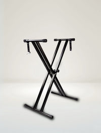 Black keyboard stand on a light background