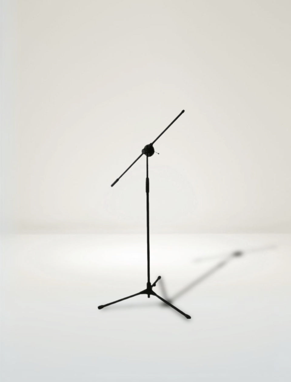 MR DJ MS600PKG 2 microphone stands with boom arms set up for stage performance and studio recording, showcasing double the stands and all-in-one portability