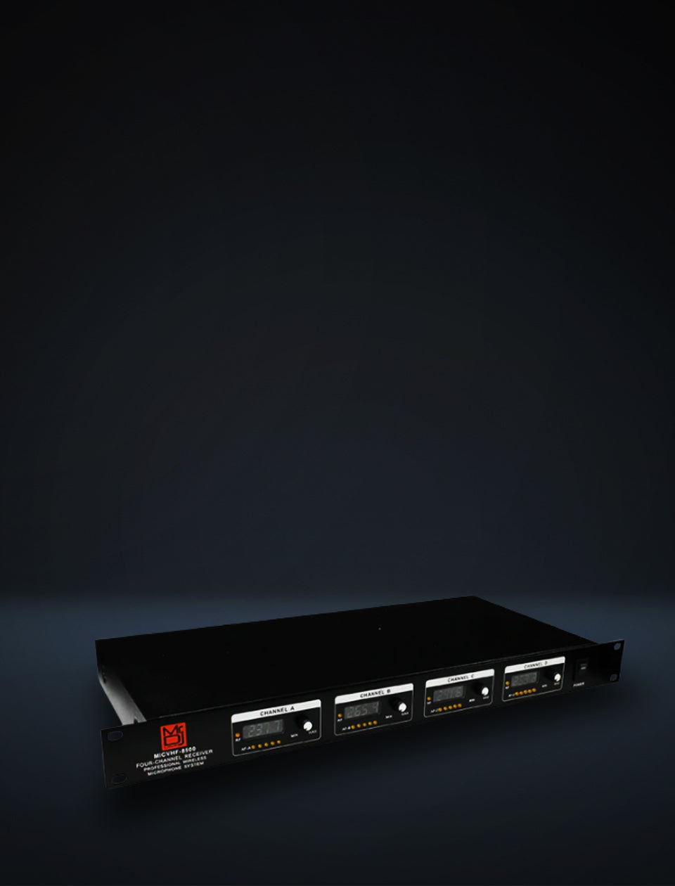 MR DJ MICVHF8500 4 Channel Professional PA/DJ/KTV/Karaoke VHF Handheld Wireless Microphone System with Digital Receiver