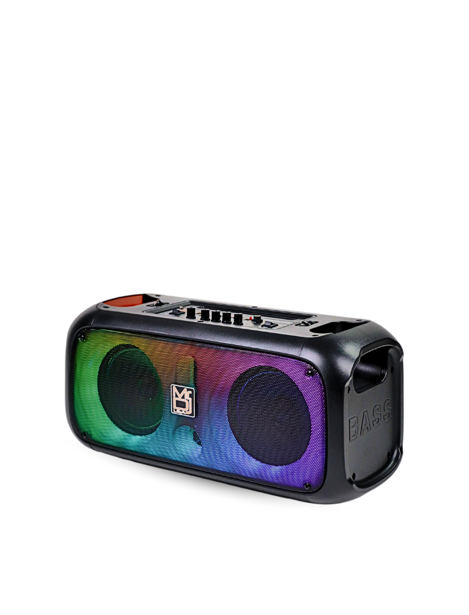 MR DJ FIRE-FLAME Double 6.5" Rechargeable Portable Karaoke Speaker with Party Flame Lights Microphone TWS USB FM Radio