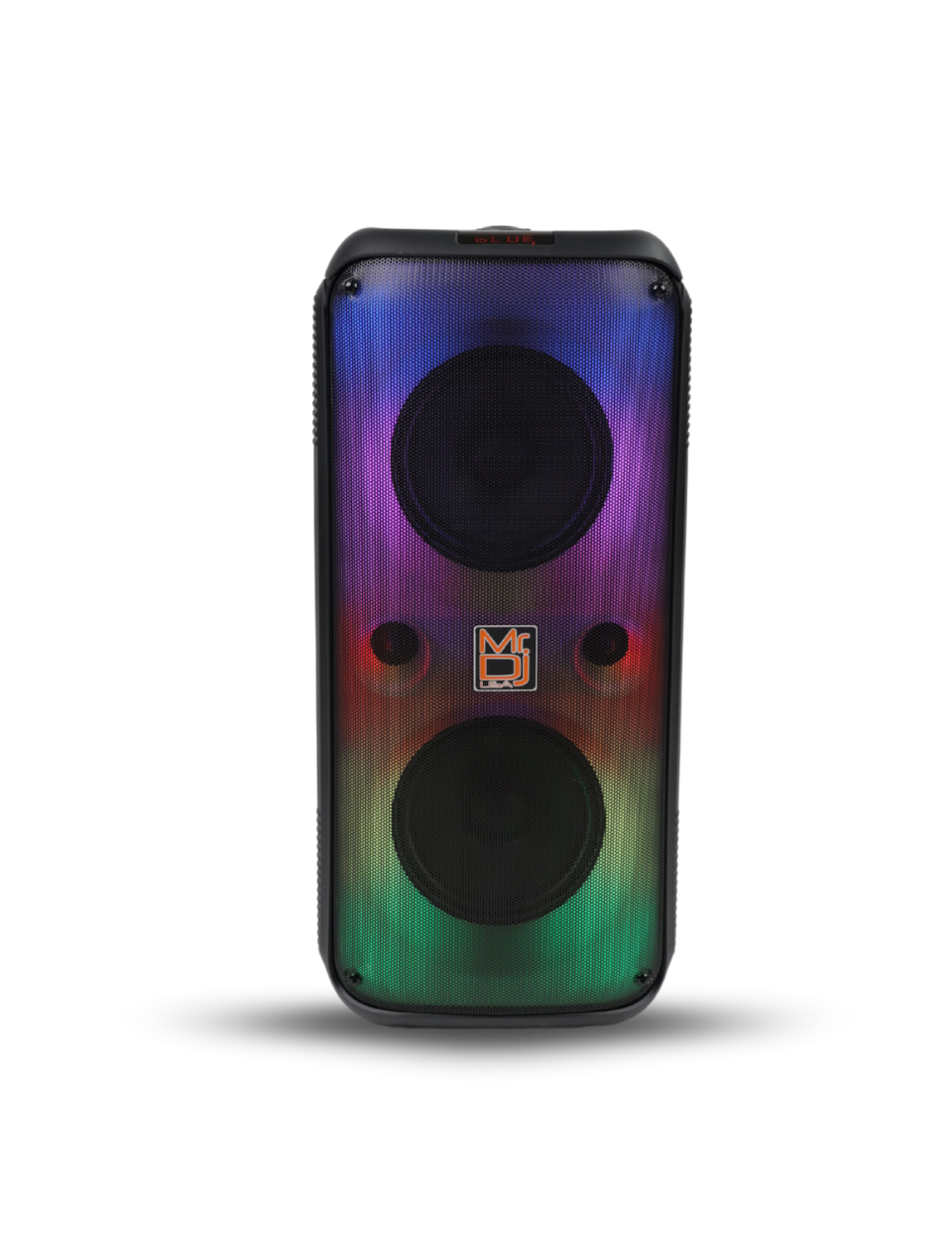 MR DJ FLAME2200 Dual 6.5" Rechargeable Portable Bluetooth Karaoke Speaker with Party Flame Lights Microphone TWS USB FM Radio