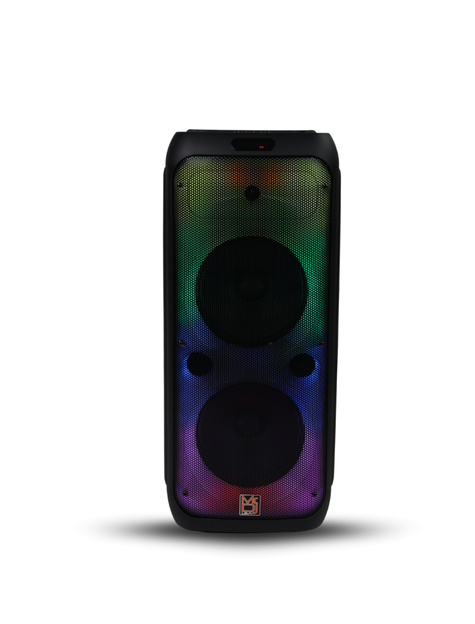 MR DJ FLAME4200 Dual 10" Rechargeable Portable Bluetooth Karaoke Speaker with Party Flame Lights Microphone TWS USB FM Radio