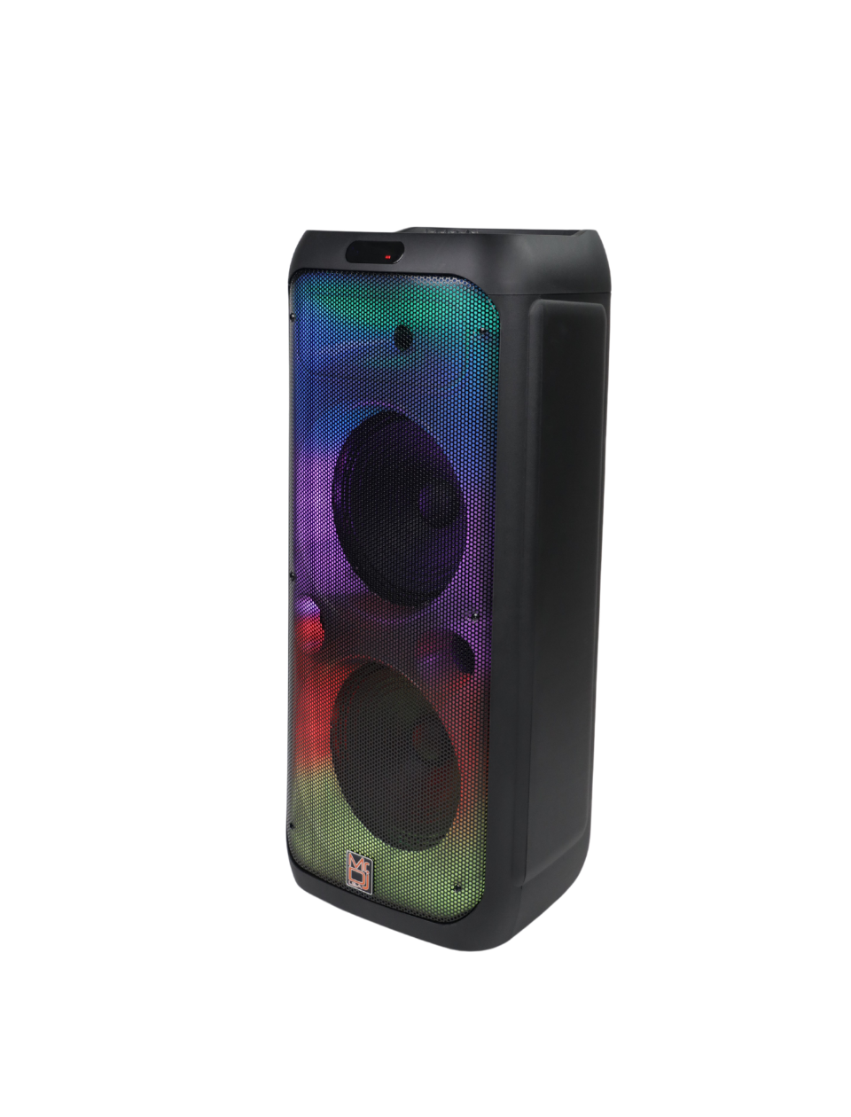 MR DJ FLAME4200 Dual 10" Rechargeable Portable Bluetooth Karaoke Speaker with Party Flame Lights Microphone TWS USB FM Radio