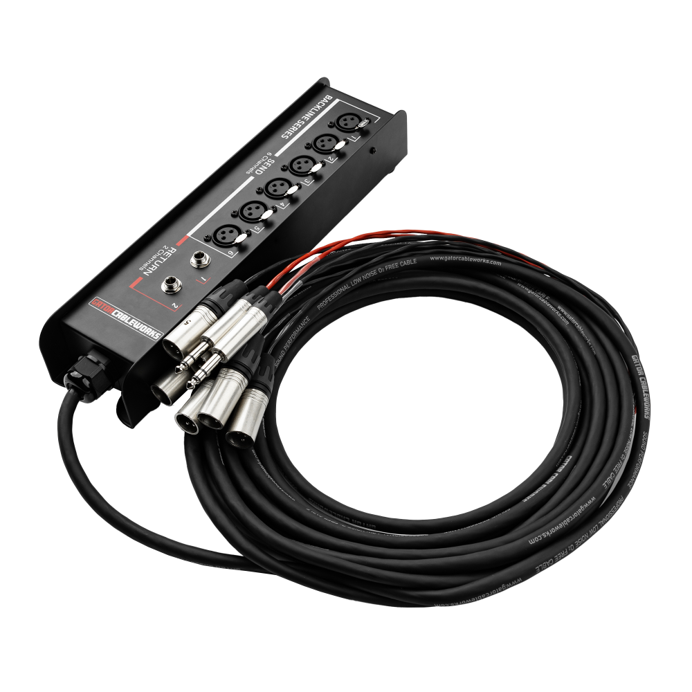 Gator CableWorks GCWB-DS6X2-20 Backline Series 6×2 Drop Snake – 20 Feet