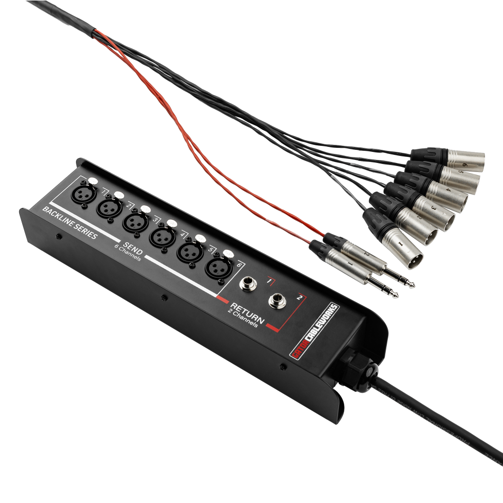 Gator CableWorks GCWB-DS6X2-30 Backline Series 6×2 Drop Snake – 30 Feet