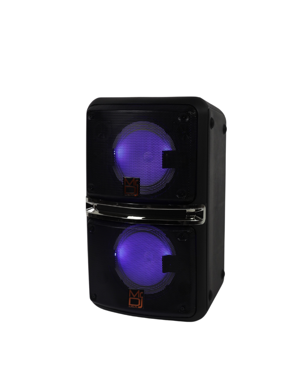 Mr DJ GoPack Dual 6.5” 1200W Portable Speaker – Bluetooth, USB/Micro SD, Rechargeable, LED Accent Lighting