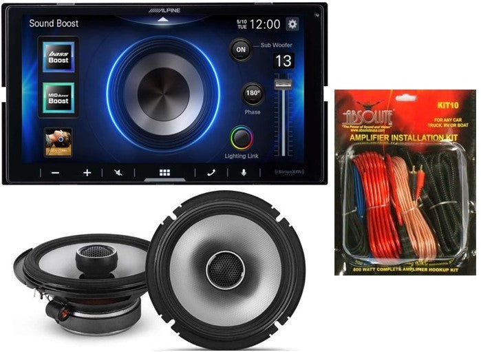 Alpine ILX-W670 In-dash Receiver & S2-S65 Type S 6.5" Speaker & KIT10 AMP Kit