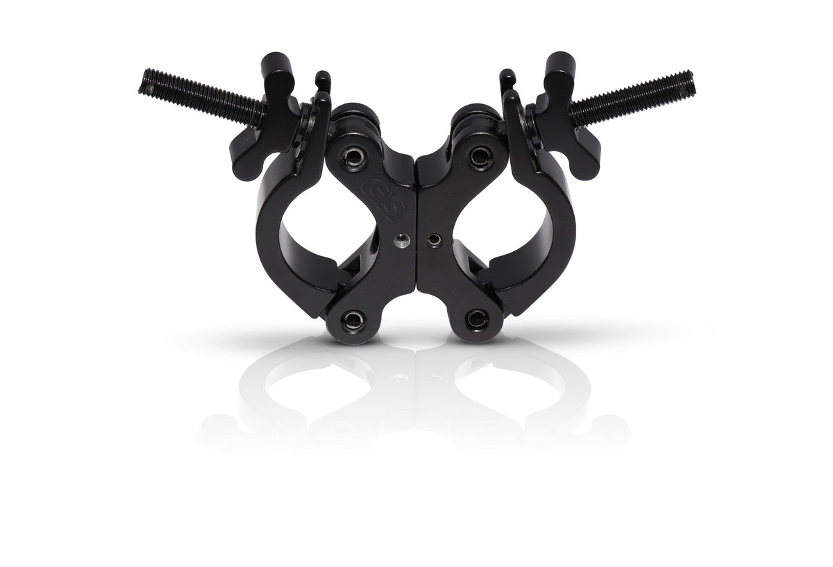 Galaxy Stage GS-C112P Slim Double Swivel Cheeseboro Clamp Black Heavy-Duty Adjustable Truss Connector