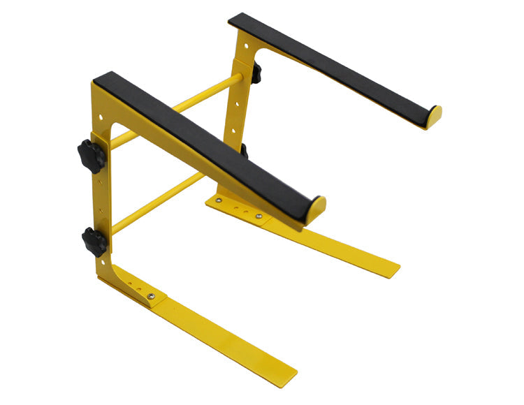 MR DJ LTS109YL Laptop Computer Stand Yellow Mobile Disc Jockey PC Table Rack Mount Clamp Bracket