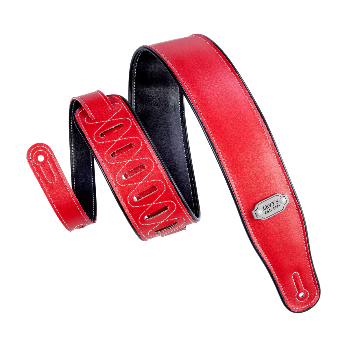 Levy's Leathers M26VP-RED_BLK Reversible Vinyl Guitar Strap - Red Black