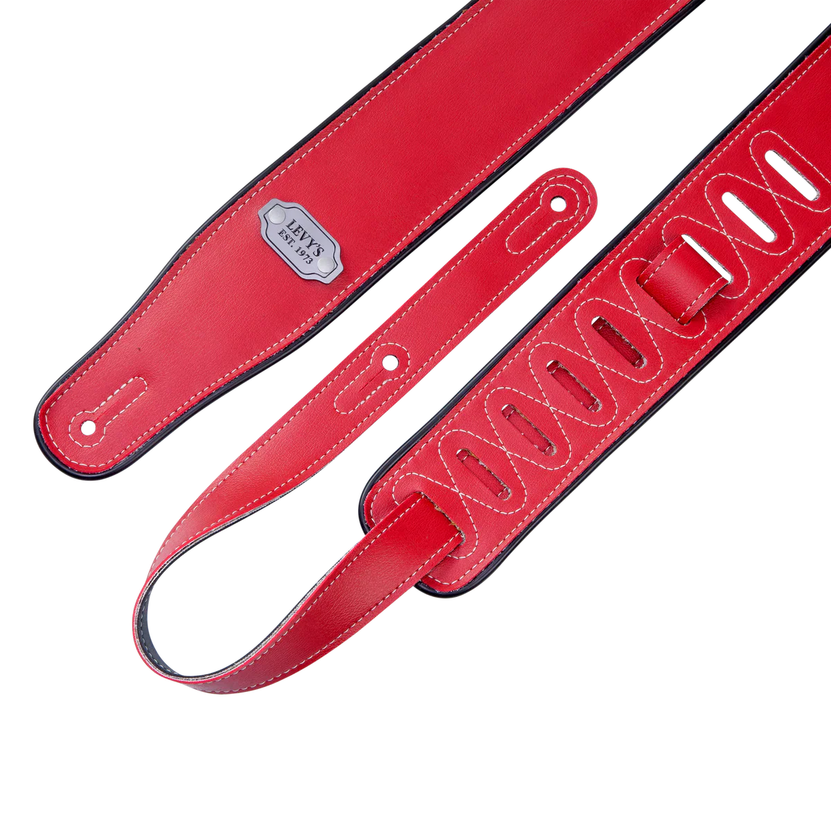 Levy's Leathers M26VP-RED_BLK Reversible Vinyl Guitar Strap - Red Black