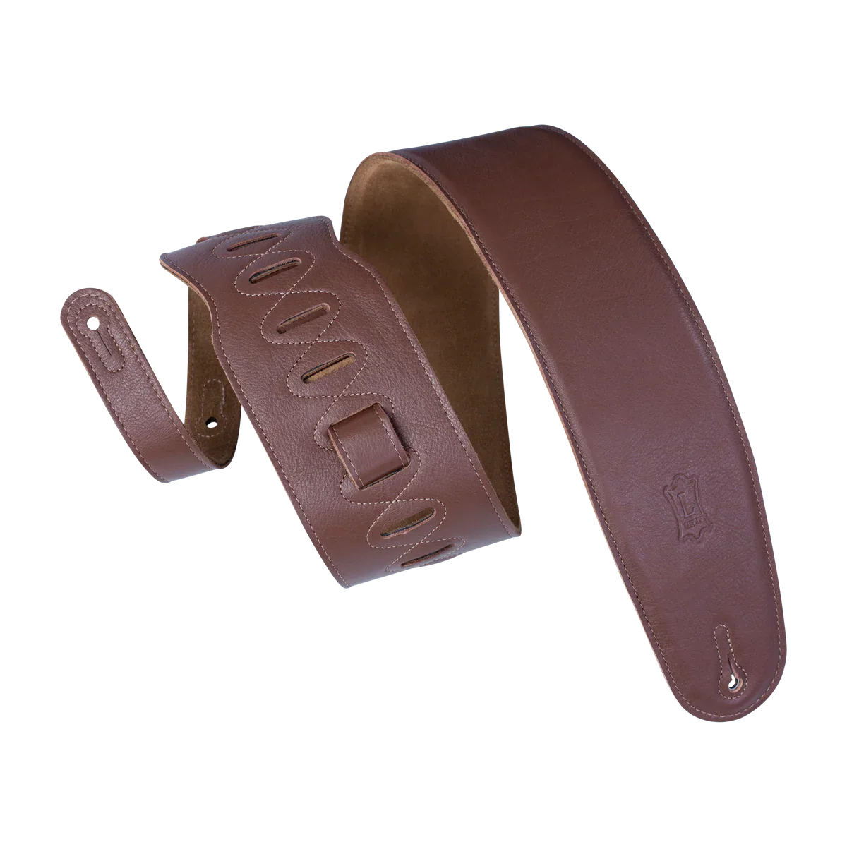 Levy's Leathers M4GF-BRN Genuine Garment Leather Bass Guitar Strap - Brown