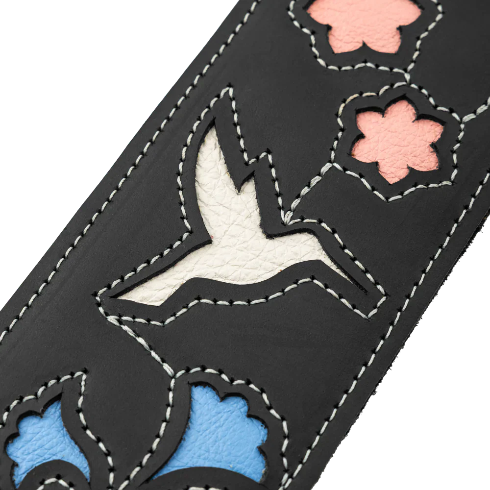 Levy's Leathers M4HB-BLK Sunbird Series Guitar Strap - Hummingbird Design
