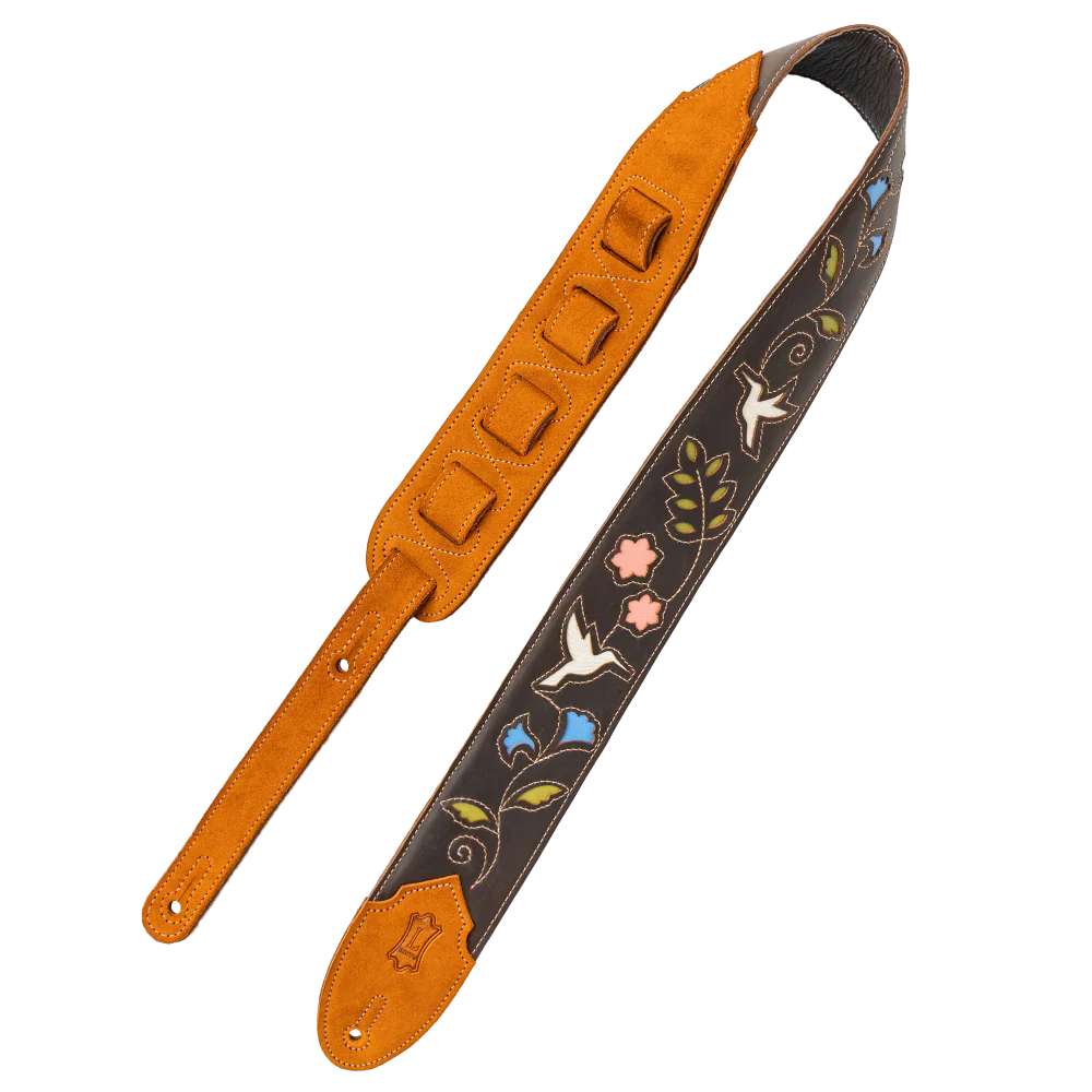 Levy's Leathers M4HB-DBR Sunbird Series Guitar Strap - Hummingbird Design