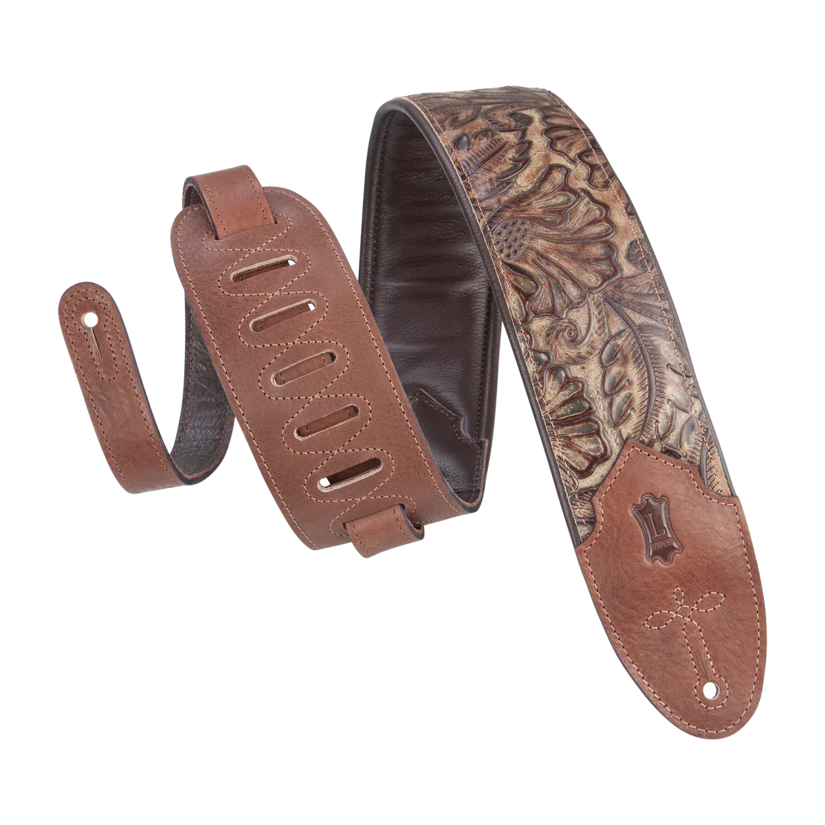 Levy's Leathers M4WP-002 Sundance Series 3" Wide Embossed Leather Guitar Strap