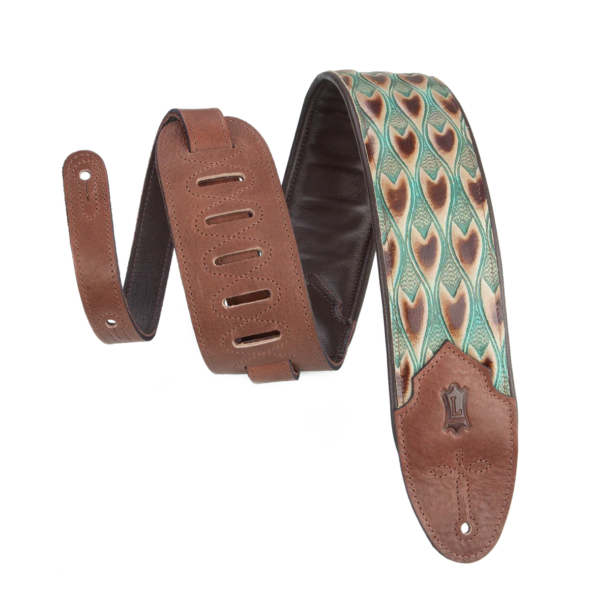Levy's Leathers M4WP-004 Sundance Series 3" Wide Embossed Leather Guitar Strap