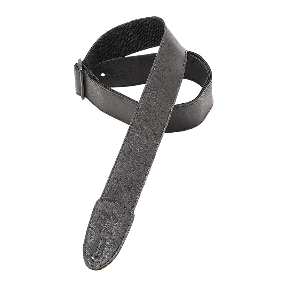 Levy's Leathers M7GP-BLK 2" Wide Black Garment Leather Guitar Strap - Black