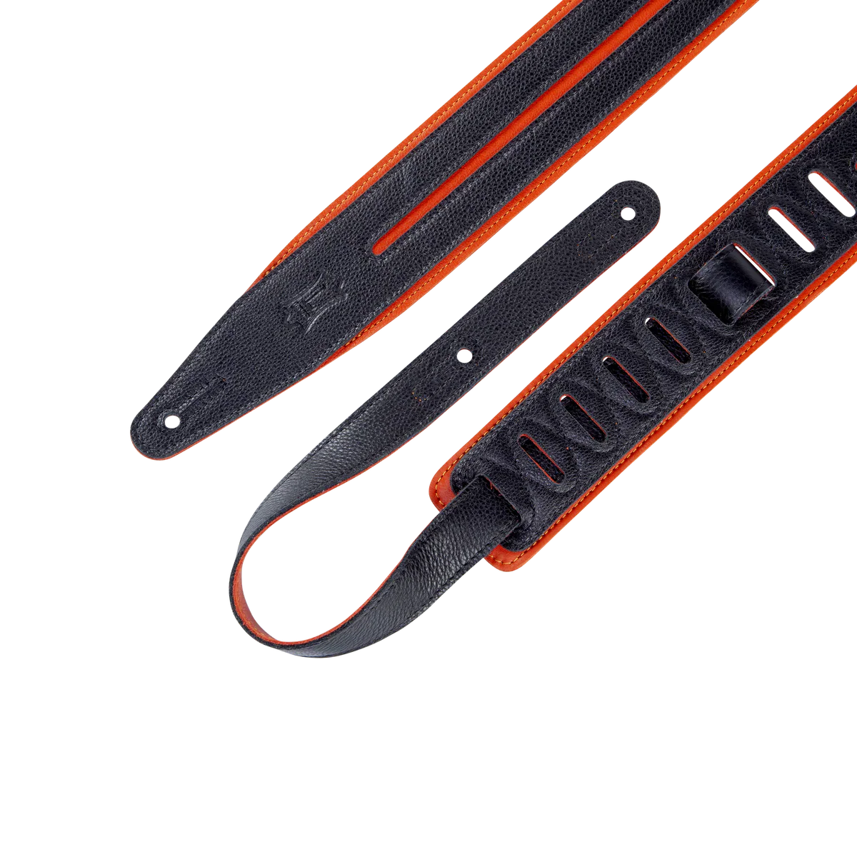 Levy's Leathers MG317DRS-ORG_BLK 2.5" Garment Leather Guitar Strap - Black and Orange