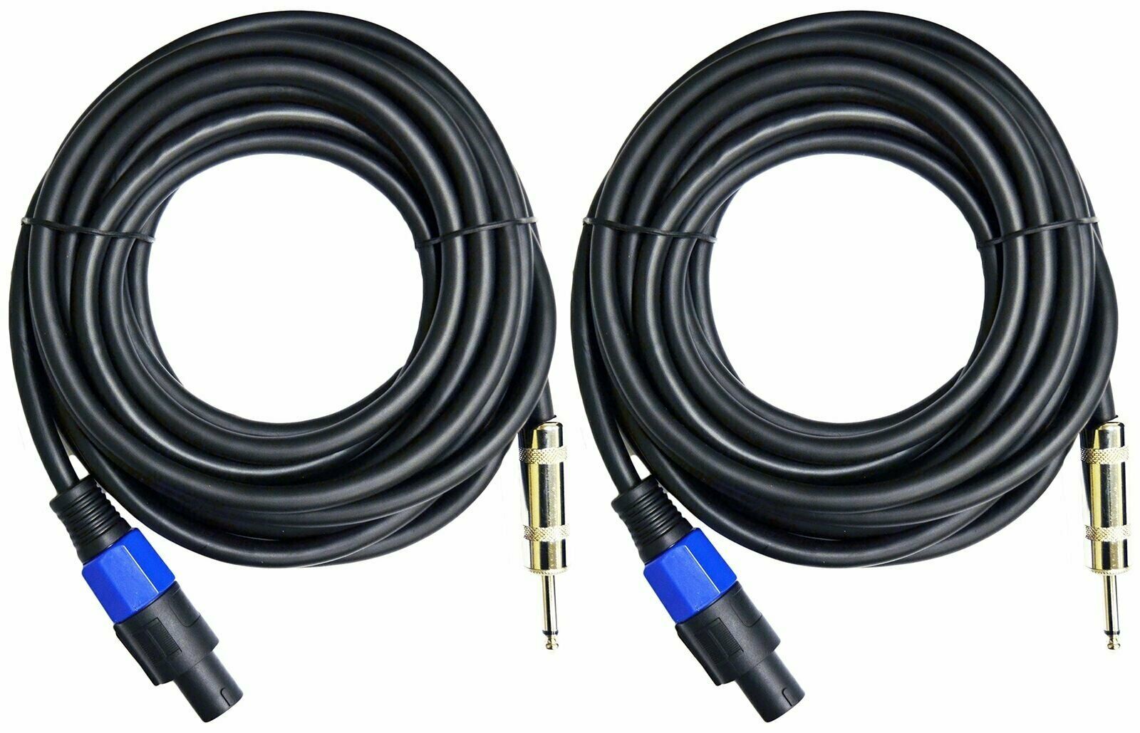 2 MK Audio MKQSM25 ¼” Male to Speakon Male 25 Ft. True 12 Gauge Wire PA DJ Pro Audio Speaker Cable