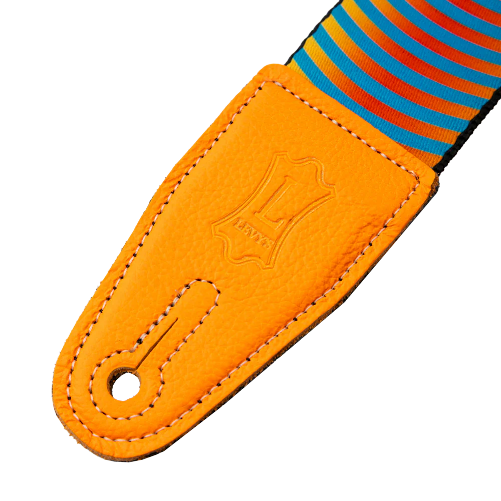 Levy's Leathers MP2OI-003 2" Polyester Guitar Strap - Orange Sonic Boom Design