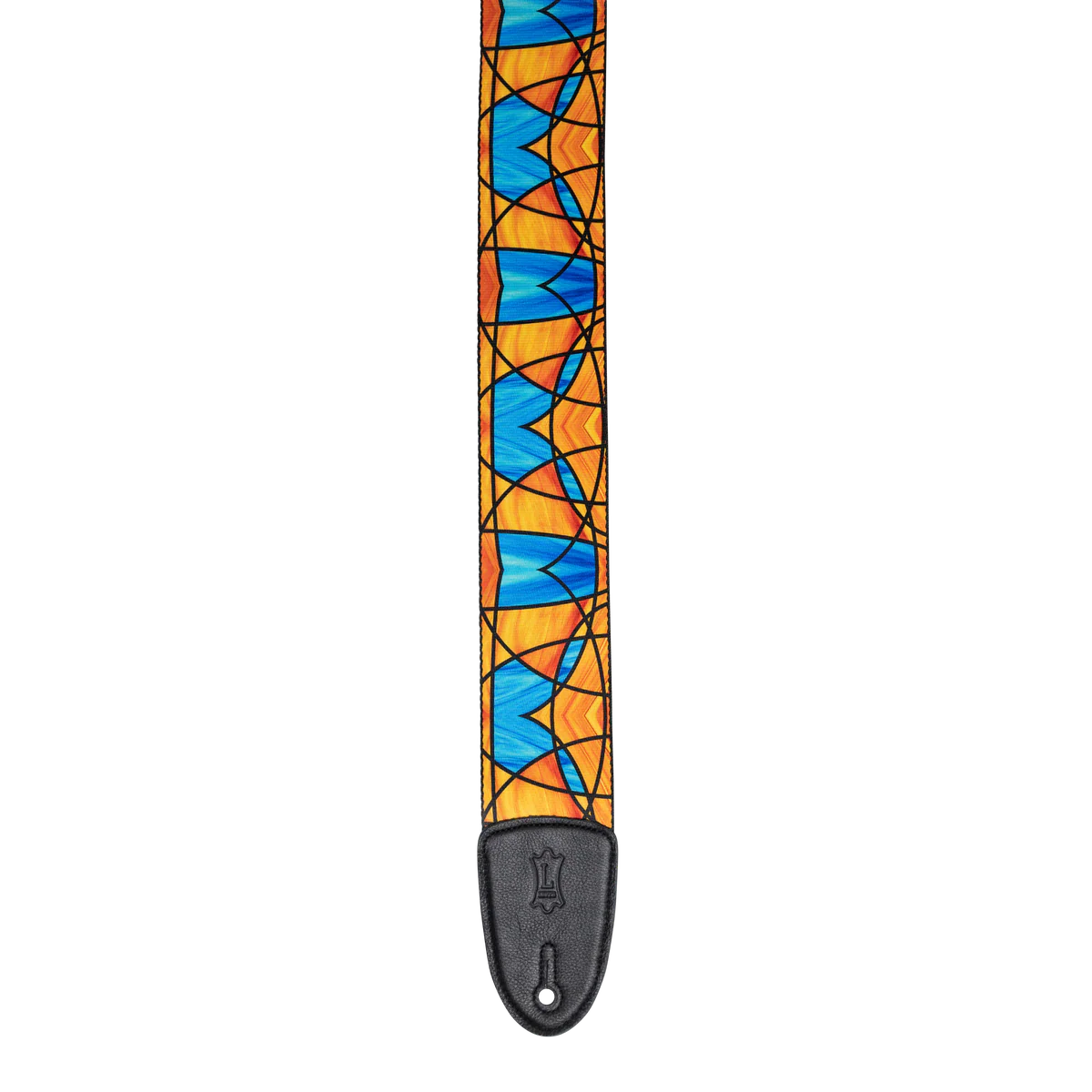Levy's Leathers MP3SG-002 3" Stained Glass Orange and Blue Design Guitar Strap