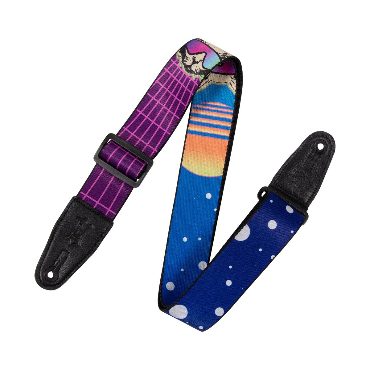 Levy's Leathers MPD2-119 2” Wide Polyester Guitar Strap - Cyber Cat Motif