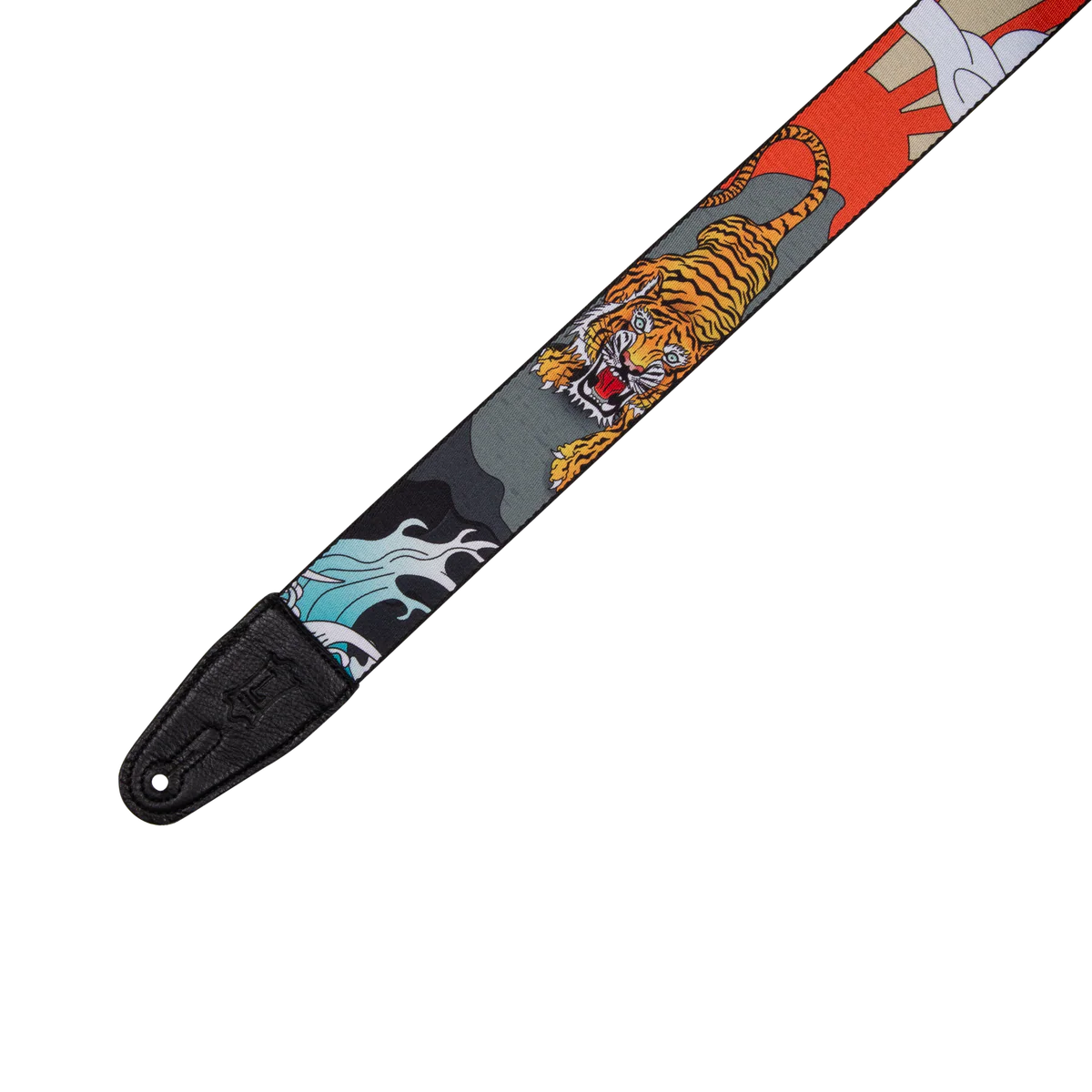 Levy's Leathers MPD2-124 2” Wide Polyester Guitar Strap - Japanese Traditional Tiger Motif
